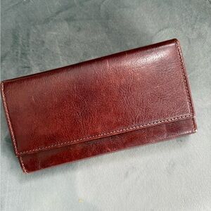Elegant Brown Leather Wallet PRYM Italy wallet vintage